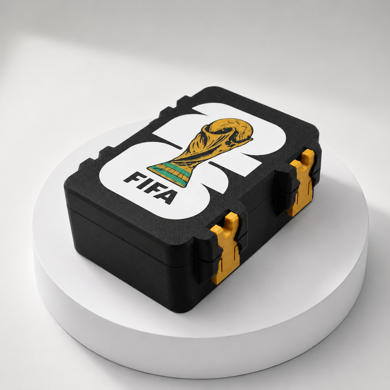Estuche Porta Estampas Mundial 2026 Negro con Amarillo