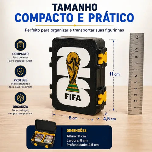 Estuche Porta Estampas Mundial 2026 Negro con Rojo